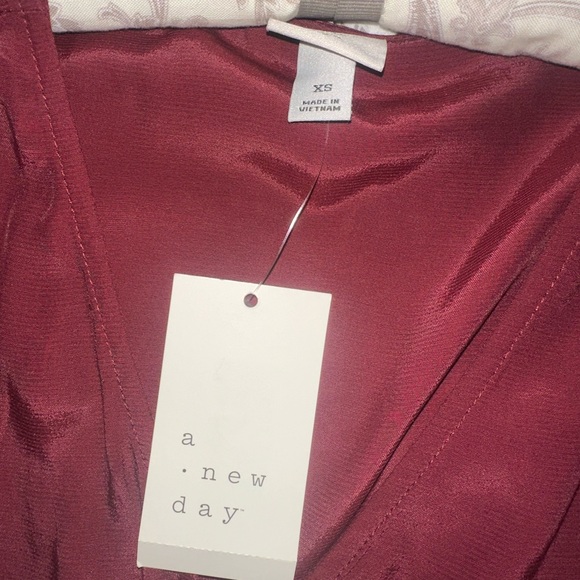 NWT, a new day Women's Red Button-Front Top - Picture 3 of 3